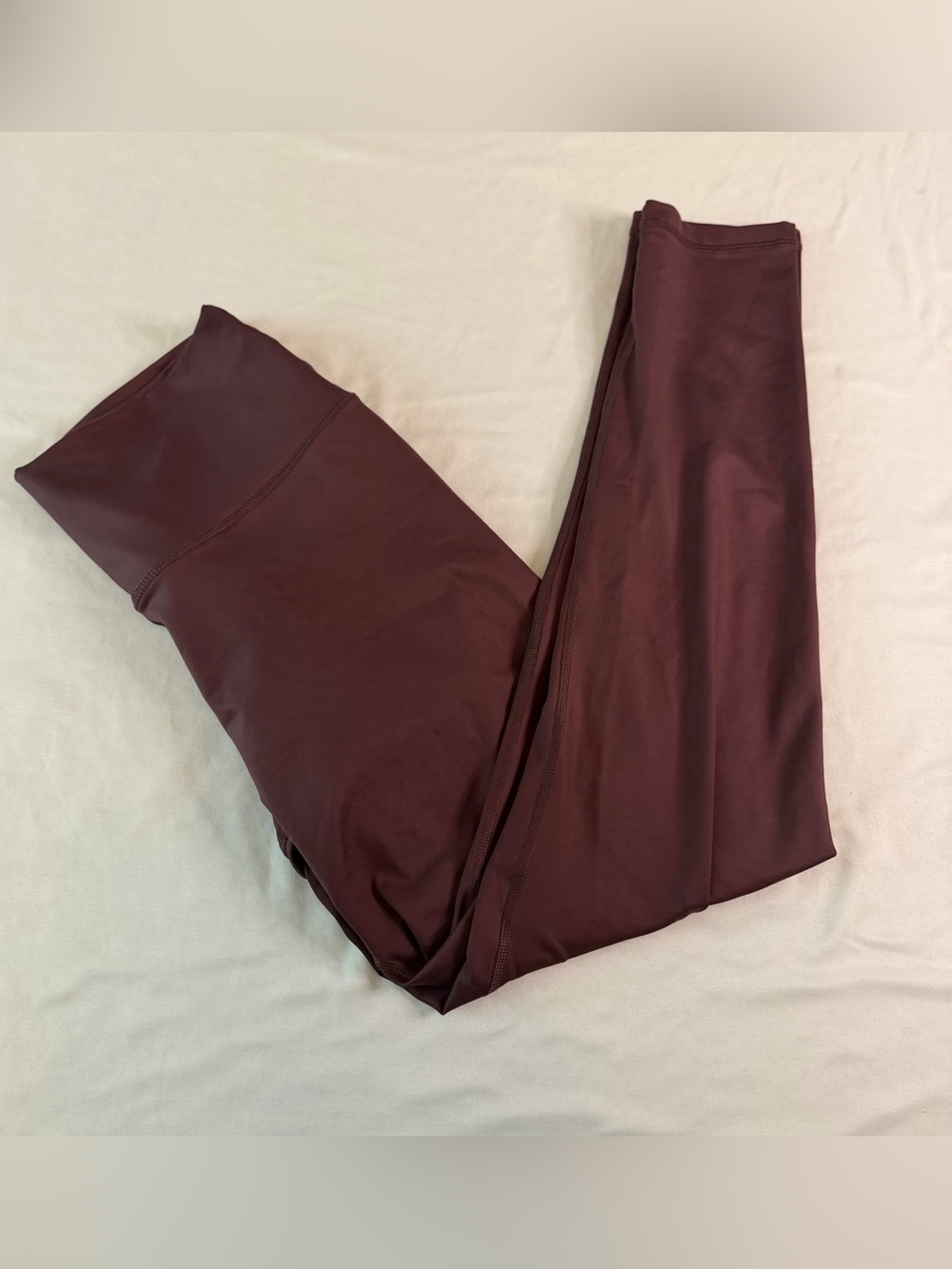 Aerie Chill Play Move High Rise Gym Workout Leggings Burgundy 27” Inseam Size L